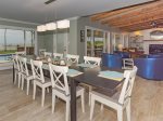 The dining room table seats up to 12 people and has breathtaking views of Copano Bay
